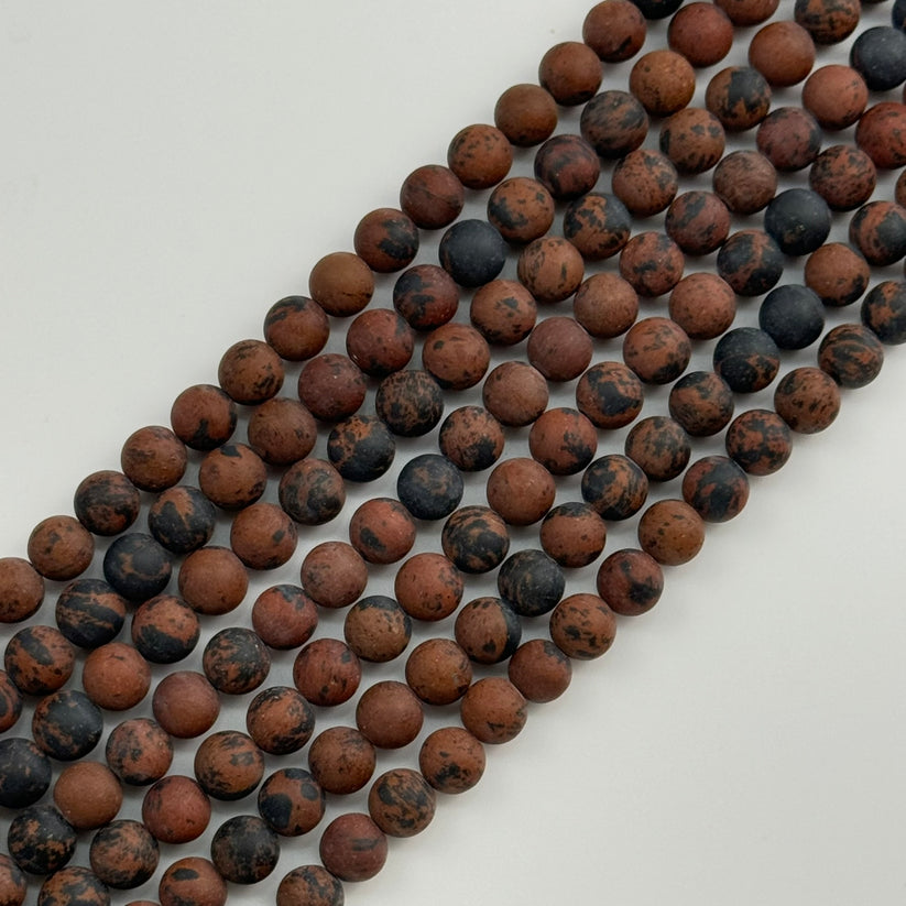 Frosted Matte Round Gemstone Beads