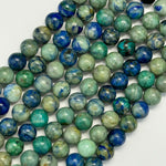 Bluish Azurite and Chrysocolla Polished Round Beads image 6
