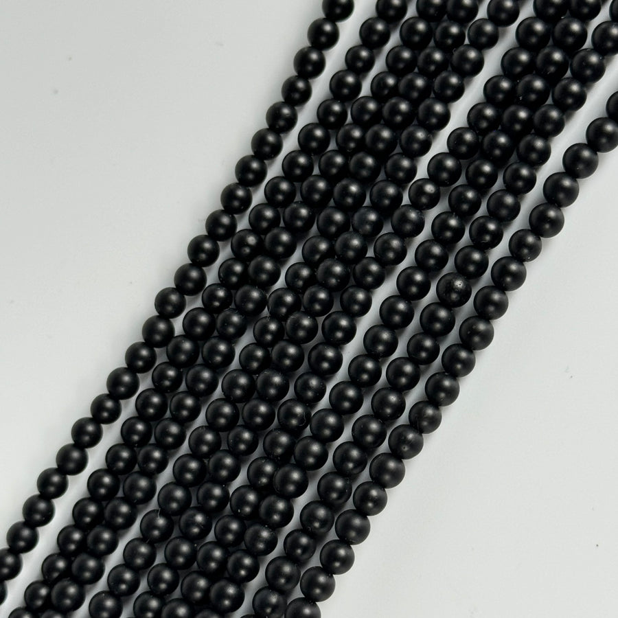 Black Onyx Matte Round Beads image 0