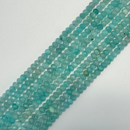 Faceted Aquaprase Rondelle Beads (5x3mm) image 2