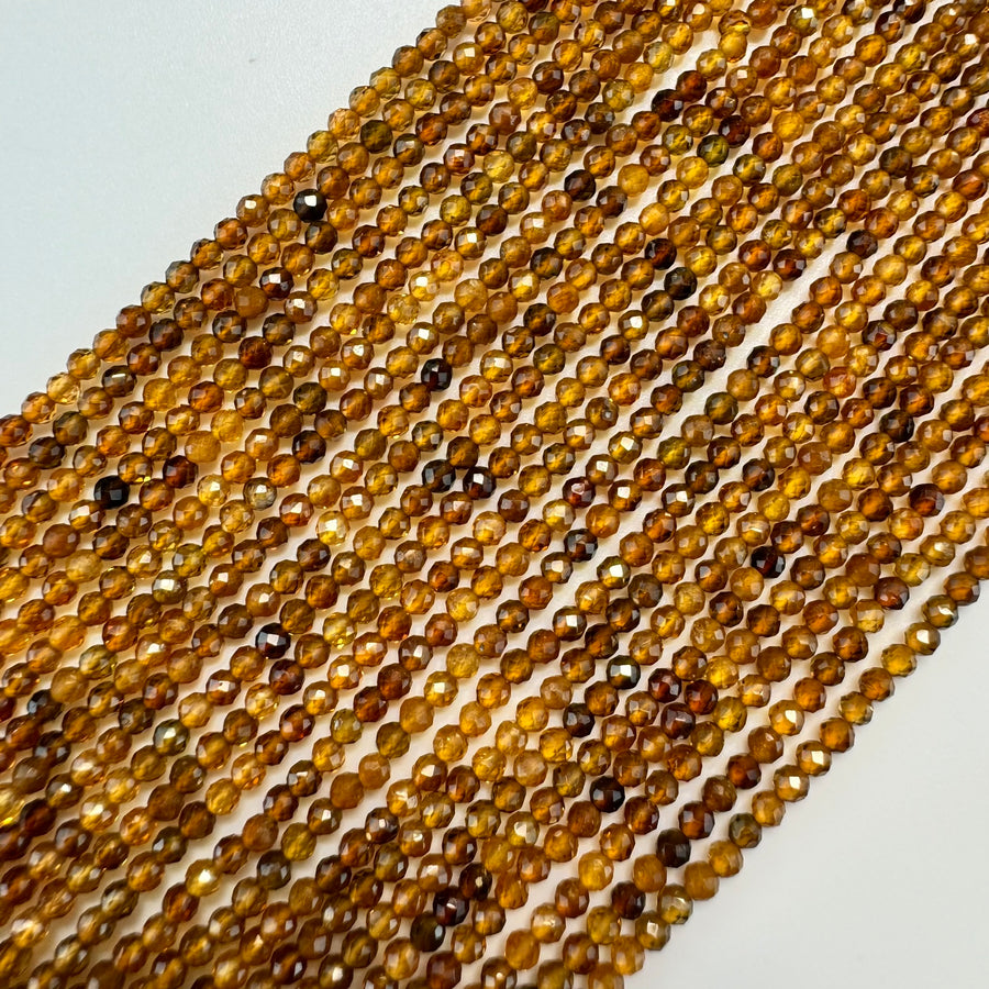 Natural Citrine Faceted Round Beads 2.5mm image 0