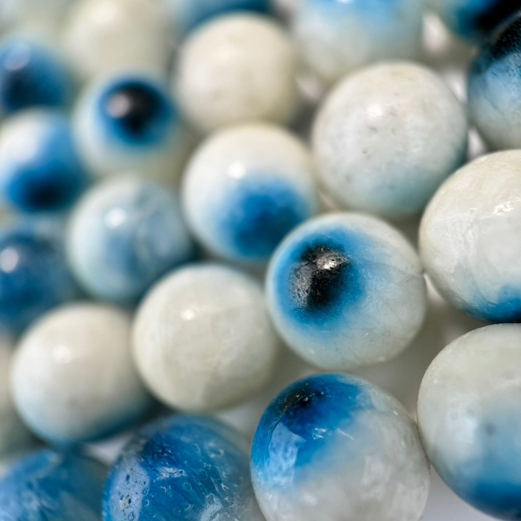 Blue Ice Glacier AA Polished Round Beads image 2