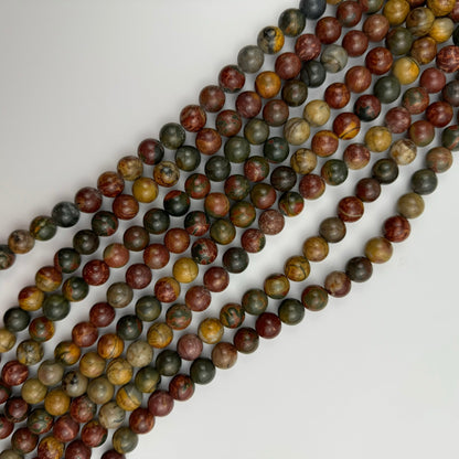 Red Picasso Jasper Polished Round Beads image 2