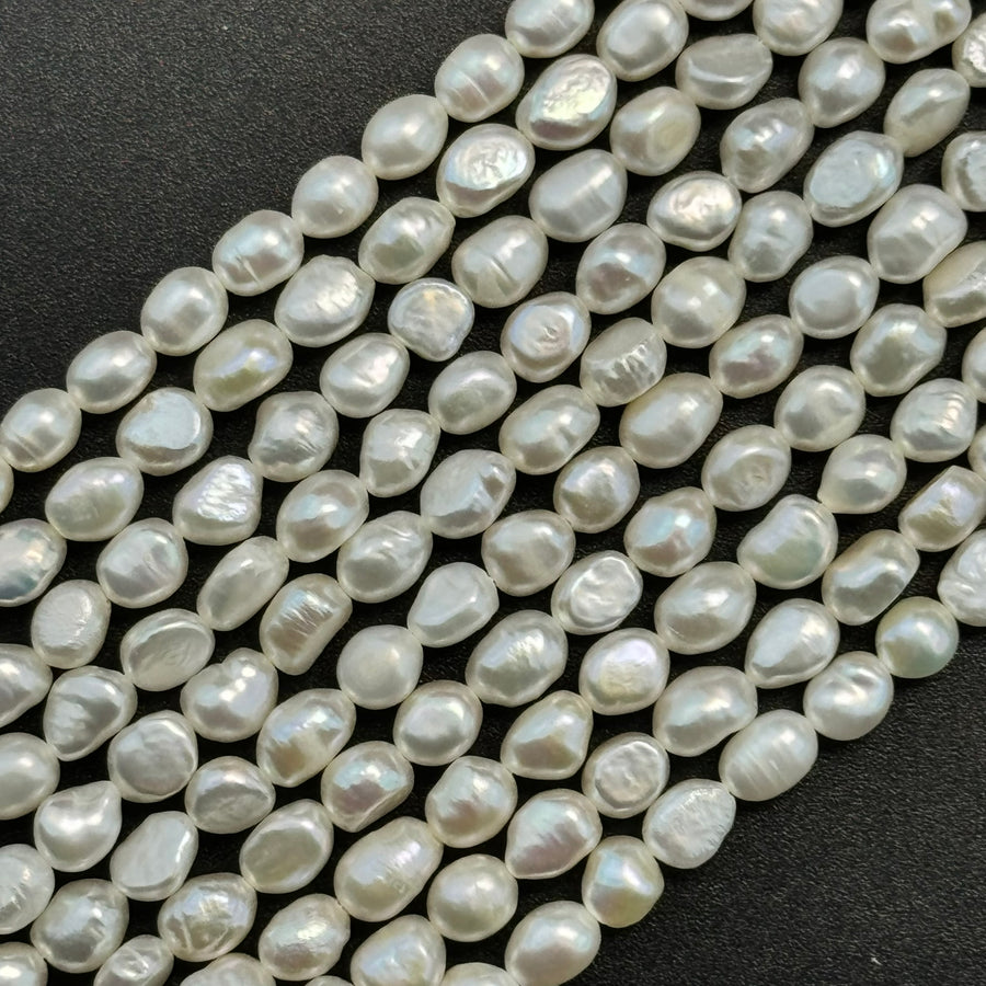 AA White Potato Pearl  8x6mm image 0