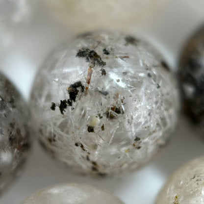 White Rutilated Quartz Polished  Round Beads image 4