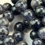 Iolite (Water Sapphire) Polished Round Beads  - 2 image 8