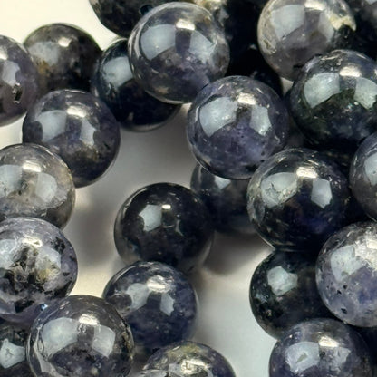 Iolite (Water Sapphire) Polished Round Beads  - 2 image 8