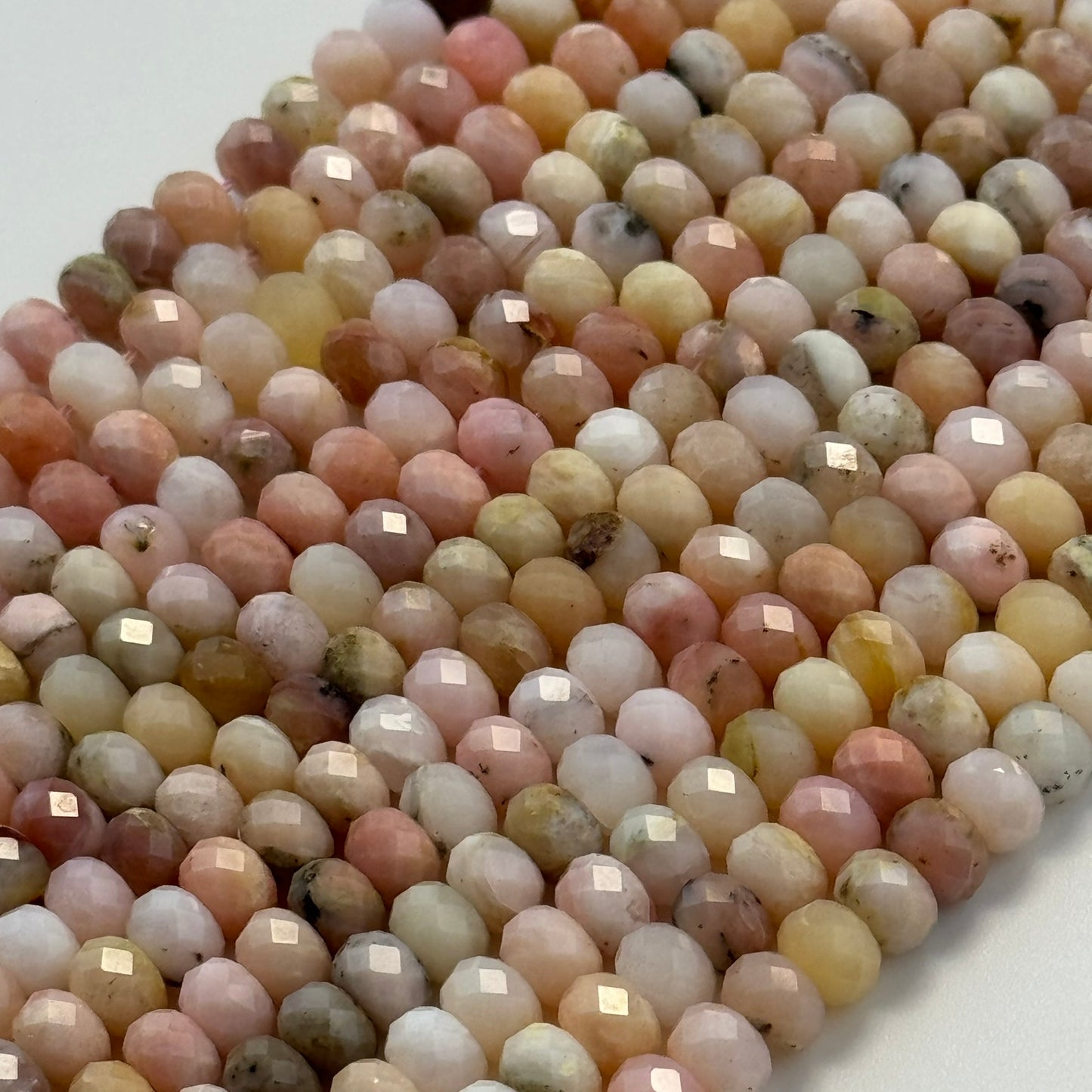 Pink Opal Faceted Rondelle Beads (A Quality) image 5
