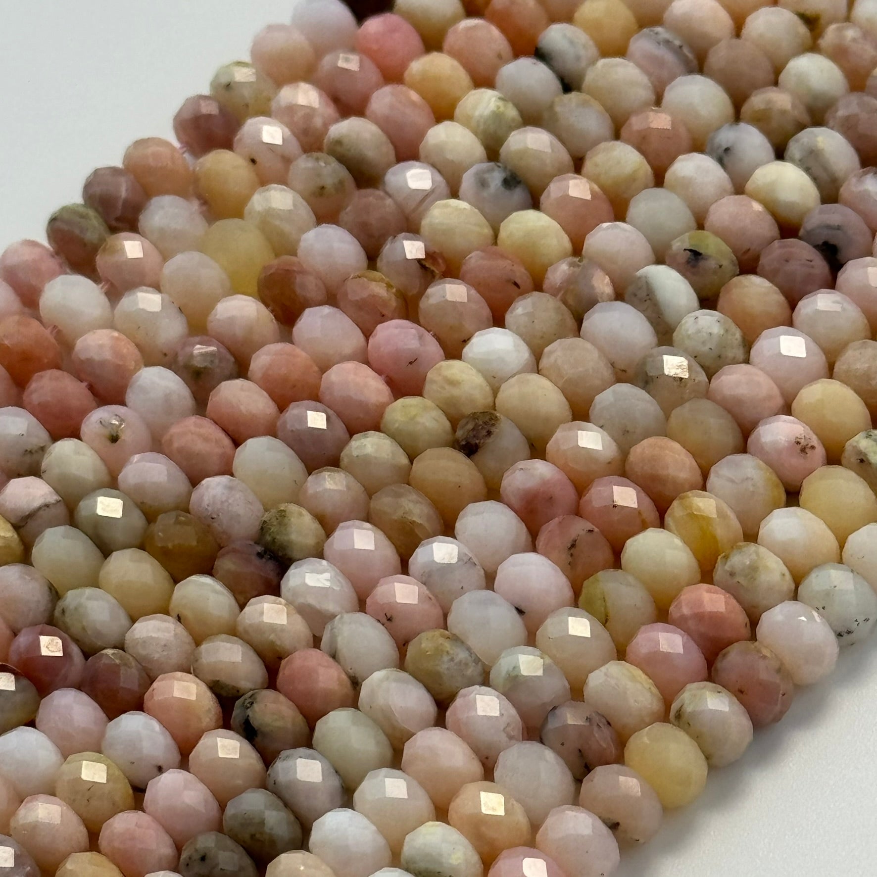 Pink Opal Faceted Rondelle Beads (A Quality) image 5
