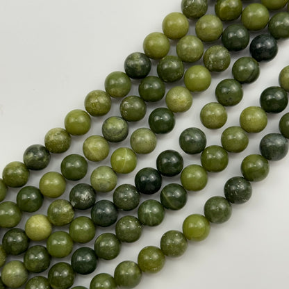 Green/Olive Serpentine Polished Round Beads image 2