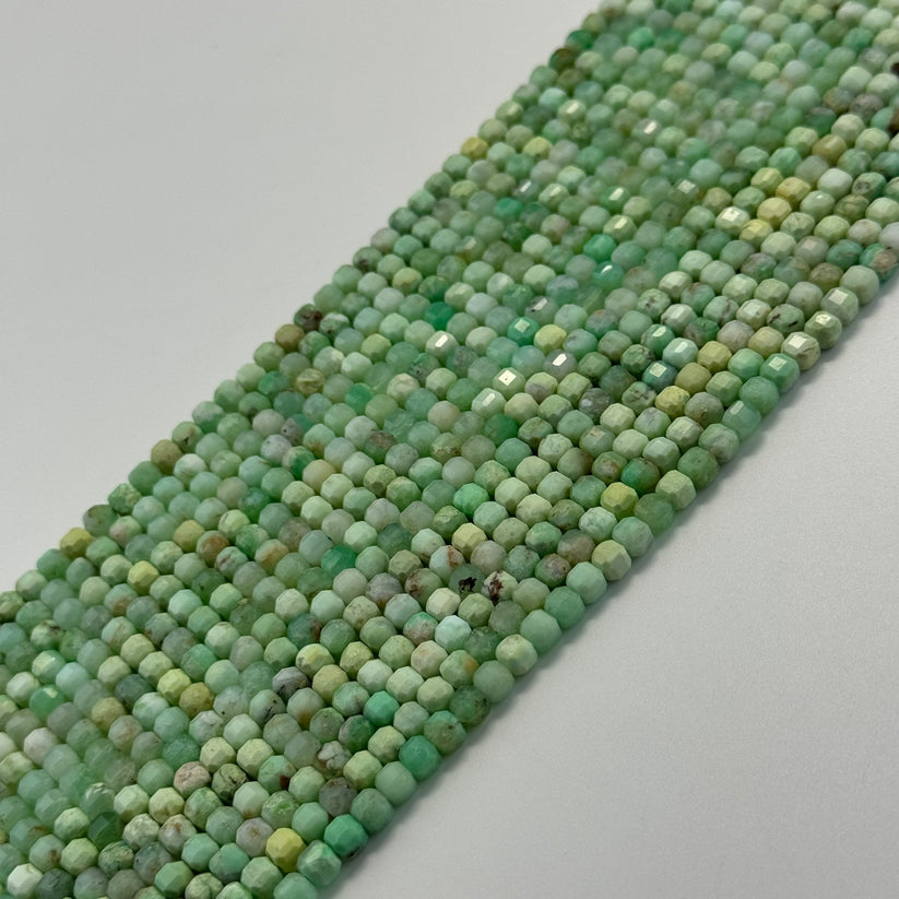 Faceted Square Semi Precious Stone Beads