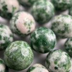 Green Spotted Serpentine Polished Round Beads image 5