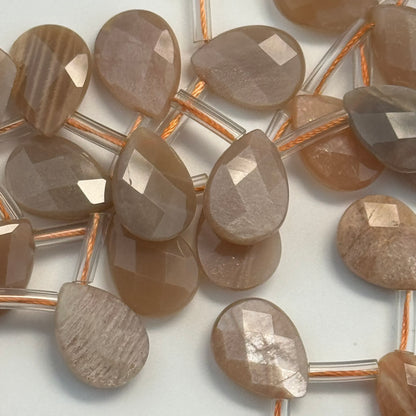 Sunstone Moonstone Faceted Pear Shape Beads image 4