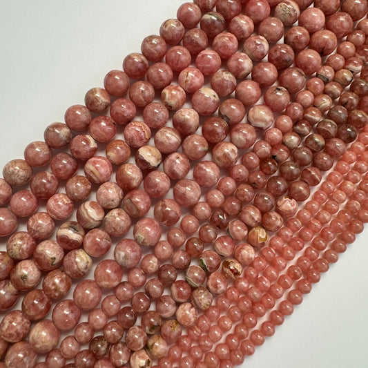 Rhodochrosite AAA Polished Round Beads image 0