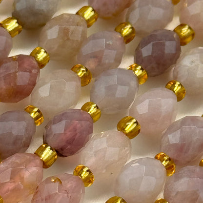 Madagascar Rose Quartz Faceted Barrel 8 Beads image 4