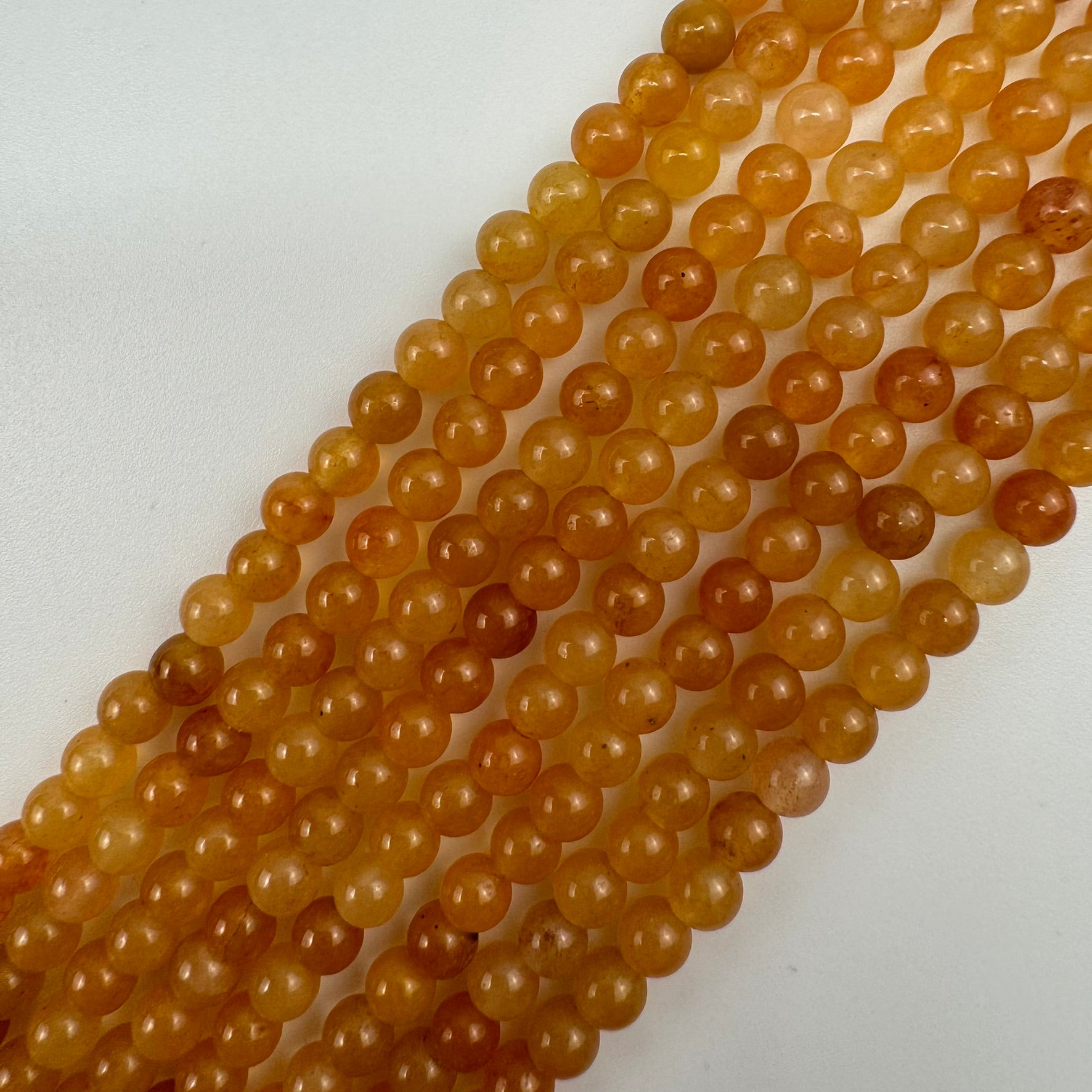 Orange Aventurine Quartz Polished Round Beads image 3