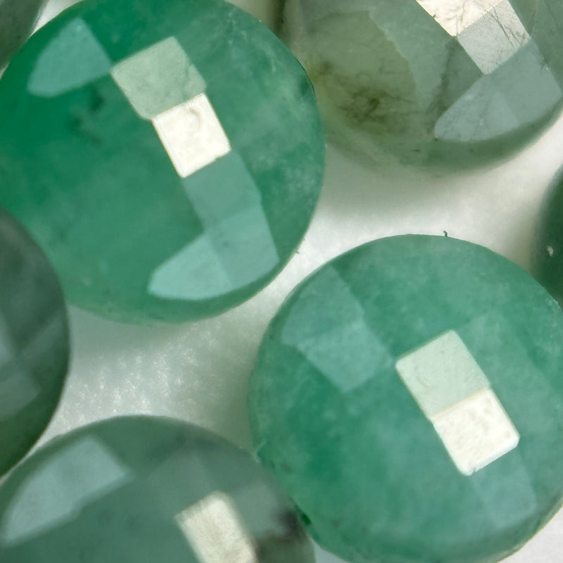 Emerald Lentil Shape Gemstone Beads (A Quality)
