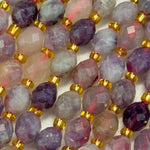 Pink Tourmaline Faceted Barrel 8 Beads image 3