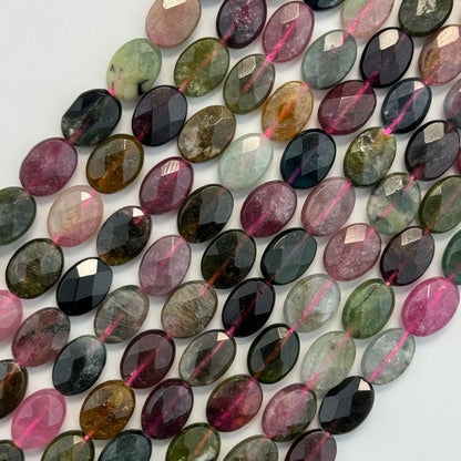 Tourmaline Faceted Oval Beads - (AA Quality)