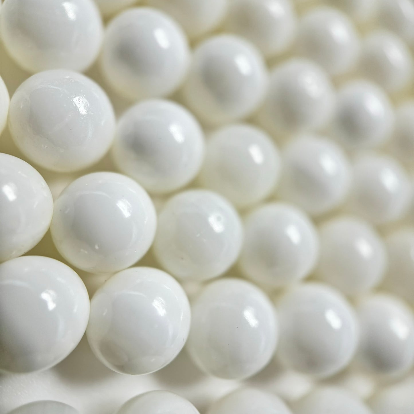 White Shell Polished  Round Beads image 4