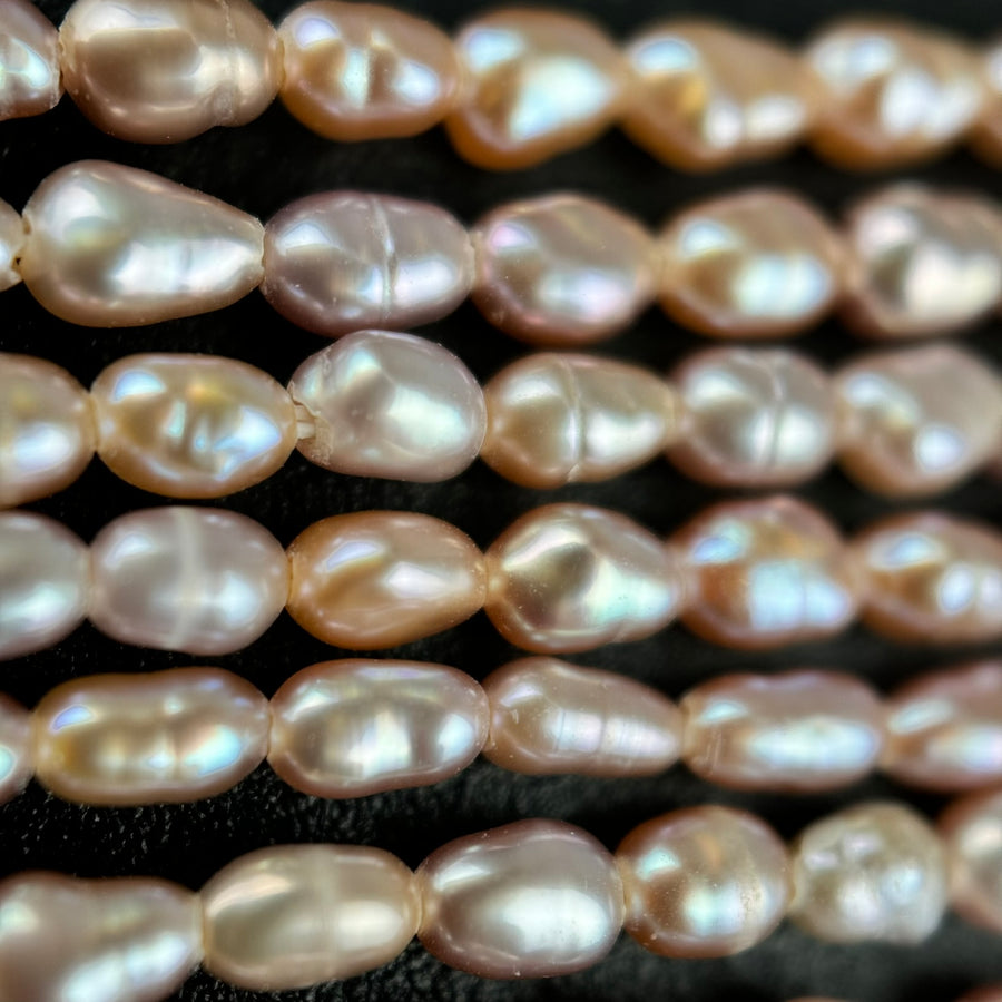 White, Peach and Pink Pearl  4x2mm image 5