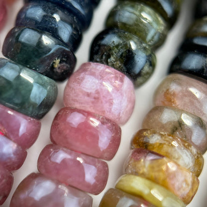 Tourmaline Rondelle Polished Beads image 1