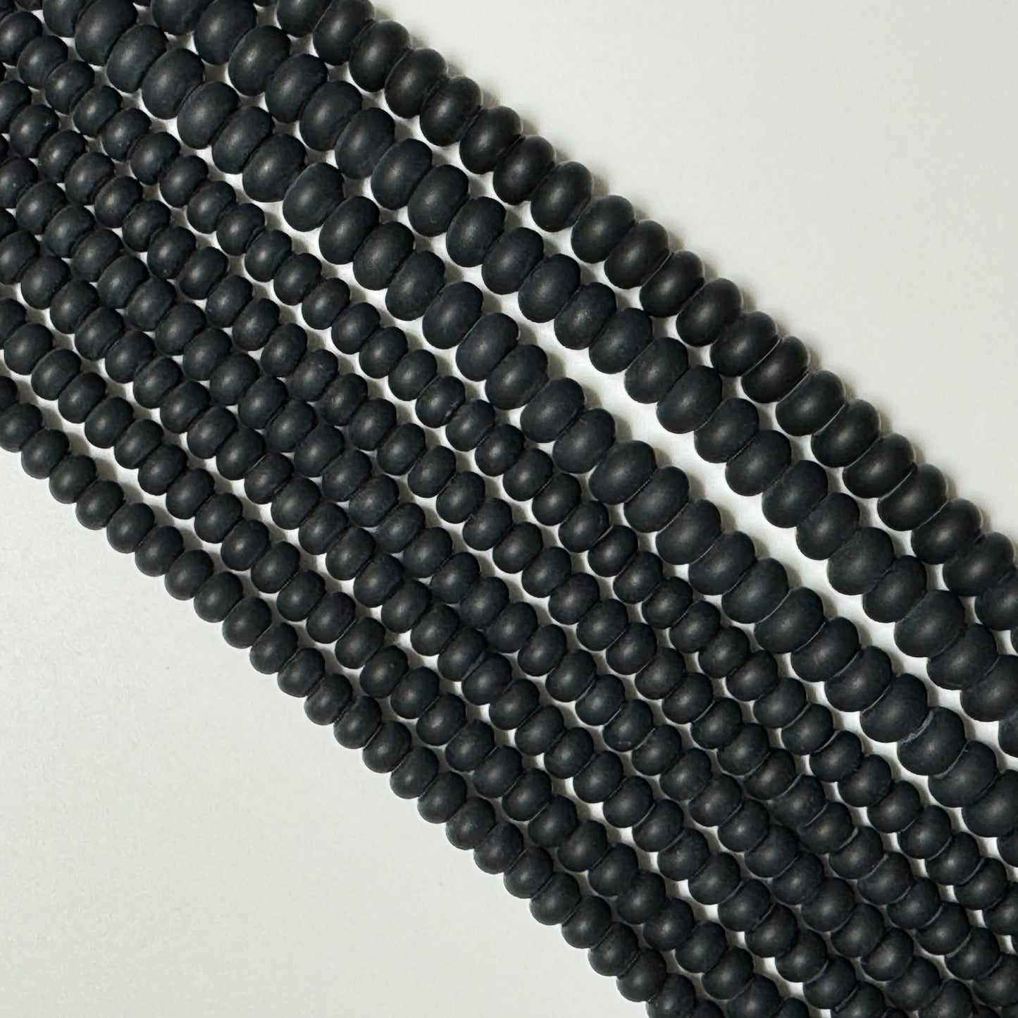 Black Onyx Frosted Rondelle Beads image 5