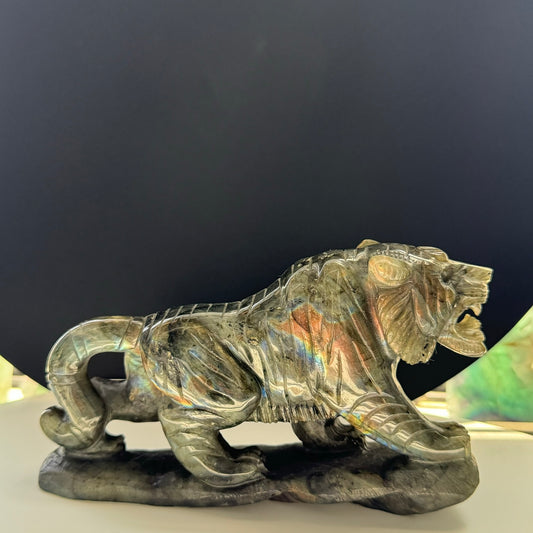 Labradorite Tiger Carving (7 x 4 inches) image 0