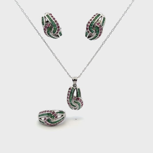 Jewelry Set: Ruby & Emerald (Multi-Gemstone Jewelry)