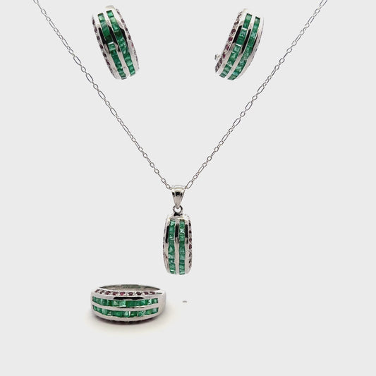 Jewelry Set: Ruby & Emerald (Multi-Gemstone Jewelry)