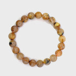 Bracelet: Golden Rutilated With Hemitite Bracelet