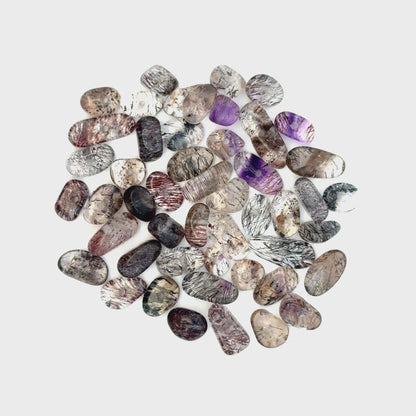 Super Seven / Sacred Seven Crystal Freeform Tumbled Face-Drilled Beads