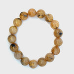 Bracelet: Golden Rutilated With Hemitite Bracelet