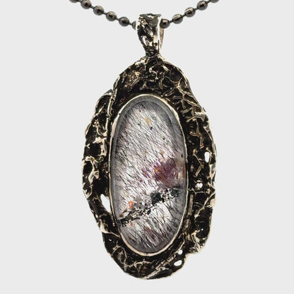 Sacred Seven Oval Pendant – Black Patina Jewelry in 925 Sterling Silver