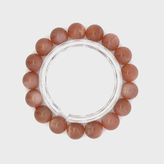 Peach Moonstone/Sunstone Bracelet – Glow of Serenity in Every Wear