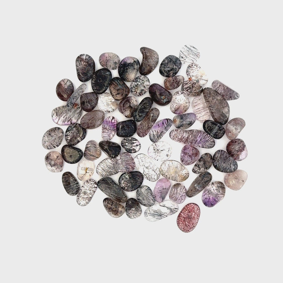 Super Seven / Sacred Seven Tumbled Face-Drilled Beads