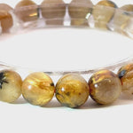 Bracelet: Golden Rutilated With Hemitite Bracelet