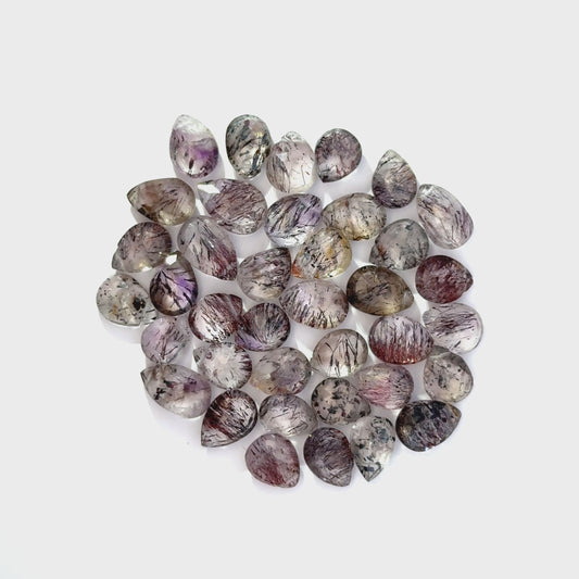 Super Seven / Sacred Seven Faceted Side Drilled Beads