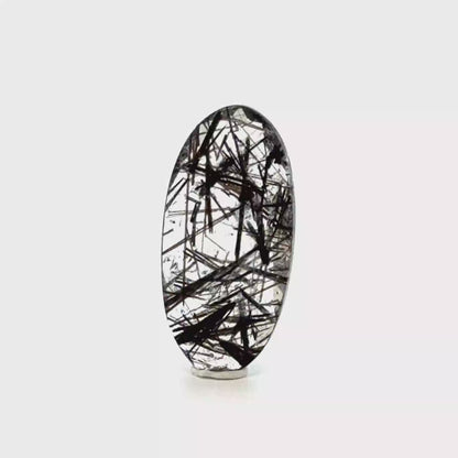 Tourmalinated Quartz Faceted Stone