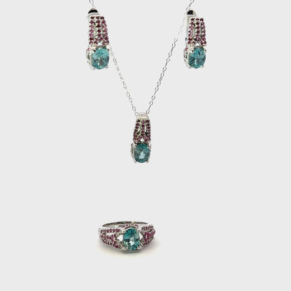 Ruby & Zircon Jewelry Set