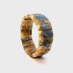 Bracelet: Golden Rutilated Quartz With Hematite Crystal Bangle Bracelet