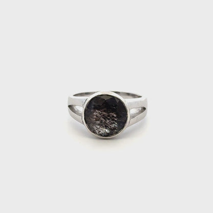 Sacred Seven Ring – Faceted Natural Gemstone Statement Ring in 925 Sterling Silver