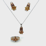 Orange Sapphire Jewelry Set