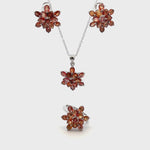 Orange Sapphire Jewelry Set