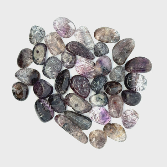 Sacred Seven / Super Seven Tumbled Beads, Face Drilled