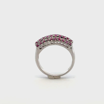 Triple Band Ruby Ring in 925 Sterling Silver – Handmade by Jewelry Artist & Gemologist Reza Piroznia