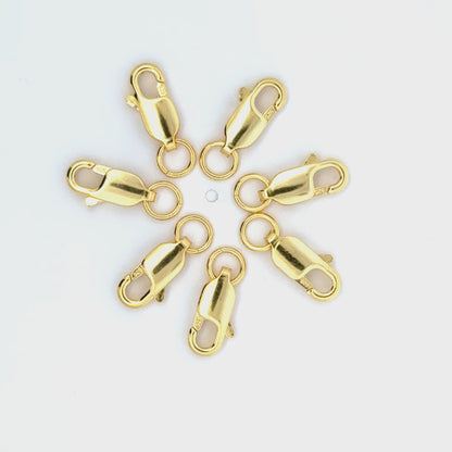 925 Sterling Silver Pack of 5 Oblong Lobster Clasp Close Jump Ring