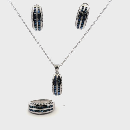 Sapphire Channel Jewelry Set