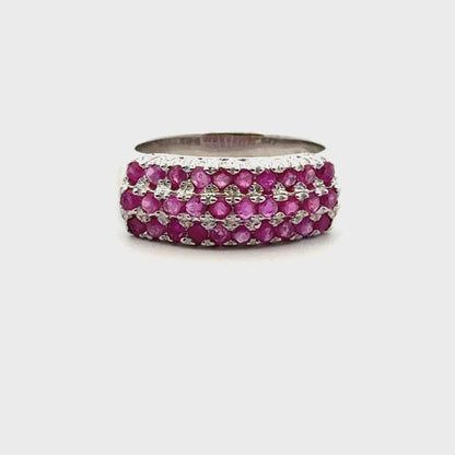 Triple Band Ruby Ring in 925 Sterling Silver – Handmade by Jewelry Artist & Gemologist Reza Piroznia