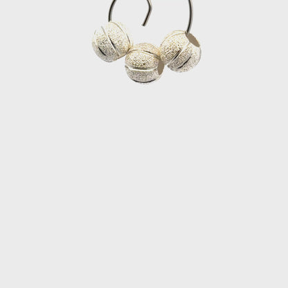 925 Sterling Silver Pack of 10 Pumpkin Beads